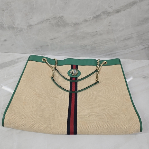 🔥Limited Edition🔥Gucci Rajah Green and Beige Tote Bag - Picture 3 of 13